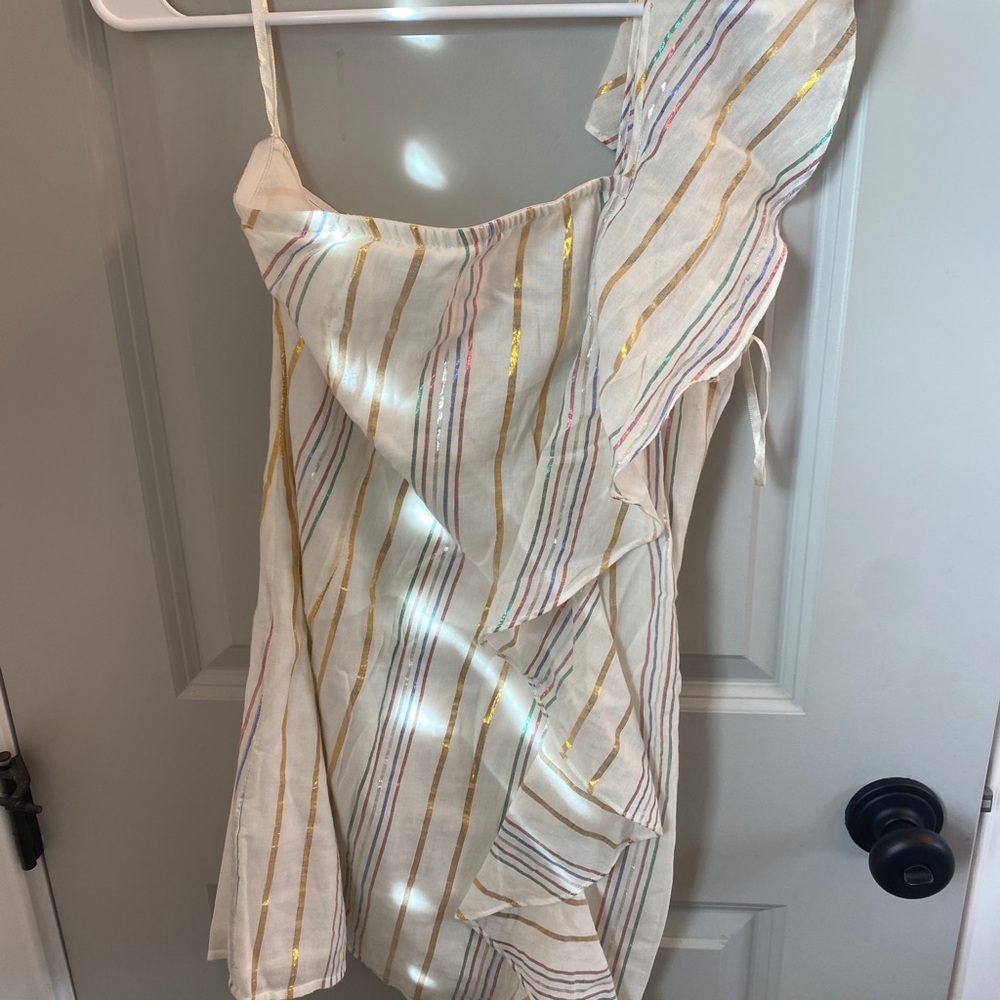 Tularosa metallic striped mini dress